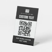 Benutzerdefiniertes Logo, QR-Code und Schwarzweiß- Sockelschild (Vorderseite)
