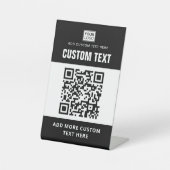 Benutzerdefiniertes Logo, QR-Code und Schwarzweiß- Sockelschild (Vorderseite)