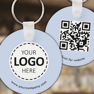 Benutzerdefiniertes Logo, QR-Code und Text, Baby B Schlüsselanhänger