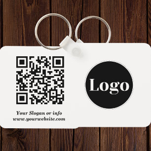 Benutzerdefiniertes Logo QR-Code und Text doppels Schlüsselanhänger