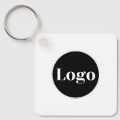 Benutzerdefiniertes Logo| QR-Code und Text doppels Schlüsselanhänger (Vorderseite)
