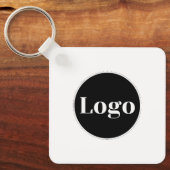 Benutzerdefiniertes Logo| QR-Code und Text doppels Schlüsselanhänger (Vorderseite)