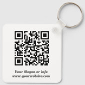 Benutzerdefiniertes Logo| QR-Code und Text doppels Schlüsselanhänger (Rückseite)