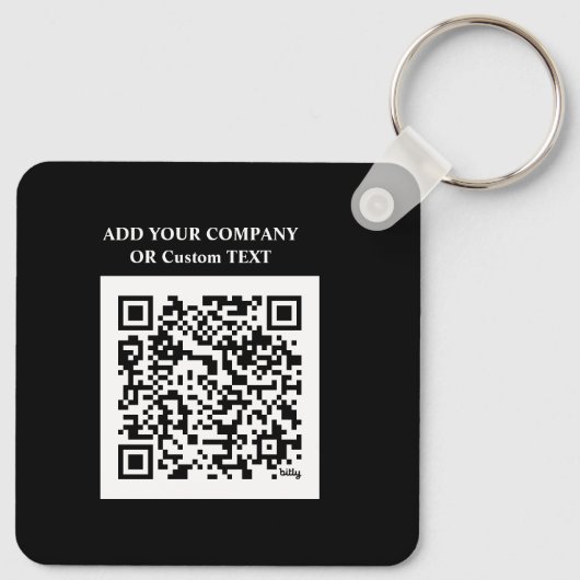 Benutzerdefiniertes Logo, QR-Code und Text in dopp Schlüsselanhänger (Rückseite)