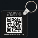 Benutzerdefiniertes Logo, QR-Code und Text in dopp Schlüsselanhänger<br><div class="desc">Doppelseitiger Schlüsselanhänger mit eigenem Logo,  QR-Code und benutzerdefiniertem Text auf schwarzem oder benutzerdefiniertem Farbhintergrund. Ändern Sie die Schriftart- und Schriftart-Farben,  verschieben und verändern Sie Elemente mit dem Entwurfstool.</div>