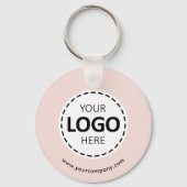 Benutzerdefiniertes Logo, QR-Code und Text, Rosa F Schlüsselanhänger (Vorderseite)