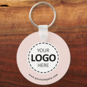 Benutzerdefiniertes Logo, QR-Code und Text, Rosa F Schlüsselanhänger (Vorderseite)