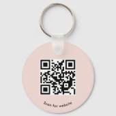 Benutzerdefiniertes Logo, QR-Code und Text, Rosa F Schlüsselanhänger (Rückseite)