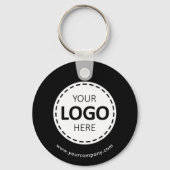 Benutzerdefiniertes Logo, QR-Code und Text, schwar Schlüsselanhänger (Vorderseite)