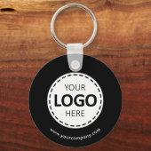 Benutzerdefiniertes Logo, QR-Code und Text, schwar Schlüsselanhänger (Vorderseite)