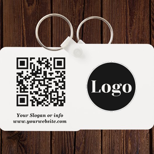 Benutzerdefiniertes Logo | Qr-Code und Text zweise Schlüsselanhänger