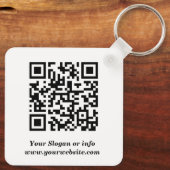 Benutzerdefiniertes Logo | Qr-Code und Text zweise Schlüsselanhänger (Rückseite)