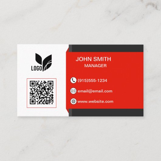 Benutzerdefiniertes Logo QR Modern Visitenkarte (Vorderseite)
