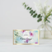 Benutzerdefiniertes Logo QRCode Social Gold Mint M Visitenkarte (Stehend Vorderseite)