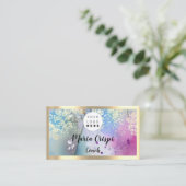 Benutzerdefiniertes Logo QRCode Social Gold Pastel Visitenkarte (Stehend Vorderseite)