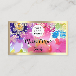 Benutzerdefiniertes Logo QRCode Wasserfarbe Gold S Visitenkarte