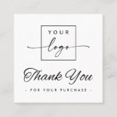 Benutzerdefiniertes Logo-Quadrat Geschäft Danke Ka Quadratische Visitenkarte (Vorderseite)