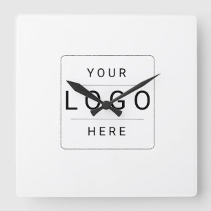 Benutzerdefiniertes Logo Quadratische Wanduhr