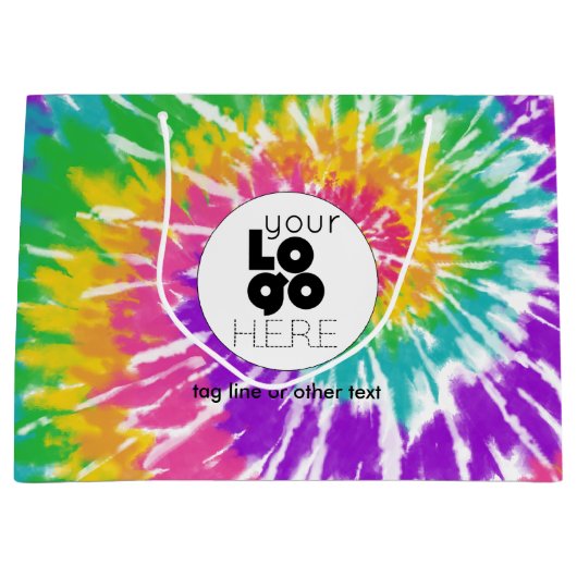 Benutzerdefiniertes Logo-Rainbow-Krawatte-Dye-XL-P Große Geschenktüte (Vorderseite)