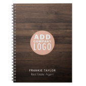 Benutzerdefiniertes Logo Real Anwesen Agent Holzsc Notizblock (Vorderseite)