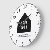 Benutzerdefiniertes Logo Real Anwesen Agent Realto Große Wanduhr (Winkel)