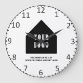Benutzerdefiniertes Logo Real Anwesen Agent Realto Große Wanduhr (Vorderseite)