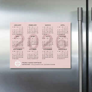 Benutzerdefiniertes Logo Rosa Business 2026 Magnet