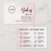 Benutzerdefiniertes Logo Rosa Gold-Botox Aftercare Visitenkarte (Vorne/Hinten)