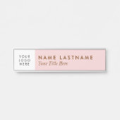 Benutzerdefiniertes Logo Rosa Moderne, einfache Mä Türschild (Vorderseite )