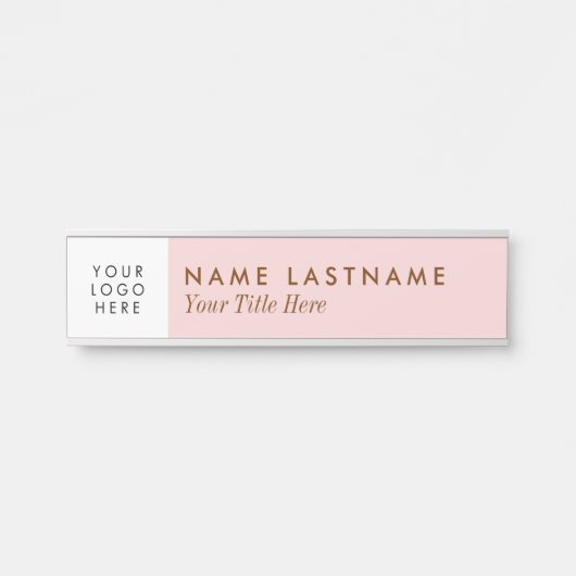 Benutzerdefiniertes Logo Rosa Moderne, einfache Mä Türschild (Vorderseite )