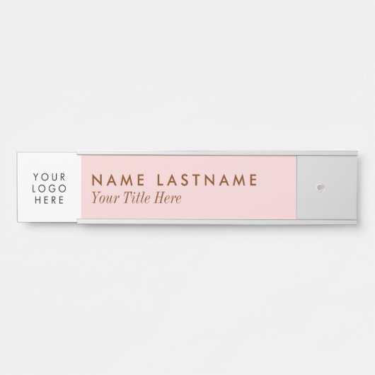 Benutzerdefiniertes Logo Rosa Moderne, einfache Mä Türschild (Vorderseite )