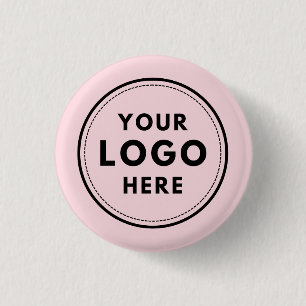 Benutzerdefiniertes Logo Rosa Unternehmen Button