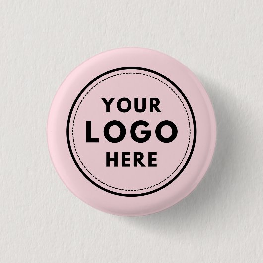 Benutzerdefiniertes Logo Rosa Unternehmen Button (Vorderseite)