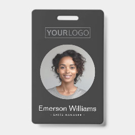 Benutzerdefiniertes Logo rund Foto dunkelgraue Mit Ausweis