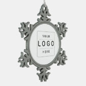 Benutzerdefiniertes Logo Schneeflocken Zinn-Ornament (Links)