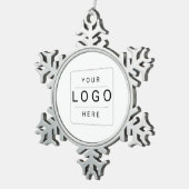 Benutzerdefiniertes Logo Schneeflocken Zinn-Ornament (Rechts)