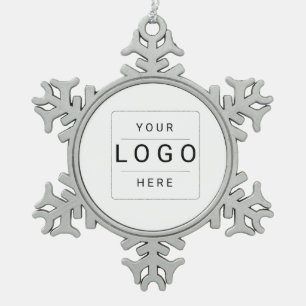 Benutzerdefiniertes Logo Schneeflocken Zinn-Ornament