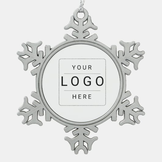 Benutzerdefiniertes Logo Schneeflocken Zinn-Ornament (Vorderseite)
