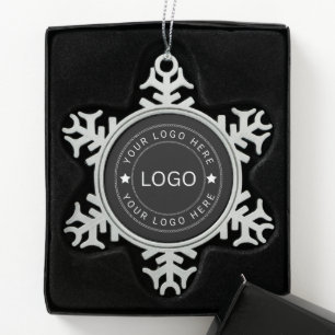 Benutzerdefiniertes Logo Schneeflocken Zinn-Ornament