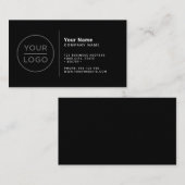 Benutzerdefiniertes Logo schwarz modern minimalist Visitenkarte (Vorne/Hinten)