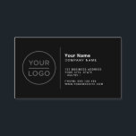 Benutzerdefiniertes Logo schwarz modern minimalist Visitenkarte<br><div class="desc">Diese modernen und einfachen, beruflichen Visitenkarten mit Firmenlogo, Foto oder dekorativem Image, Ihrem Namen, Job, Ihrer Website, Ihrem Firmenlogo und beliebigen Kontaktinformationen können Sie ganz einfach personalisieren. Diese minimalen Visitenkarten-Vorlagen mit einem modernen und minimalen Design, das in minimalistisch und stilvoll schwarz-weiß oder in jeder Farbe sein kann. Erstellen Sie schnell...</div>