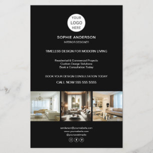 Benutzerdefiniertes Logo Schwarz Professionelles G Flyer