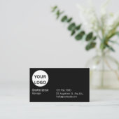 Benutzerdefiniertes Logo schwarz Visitenkarte (Stehend Vorderseite)