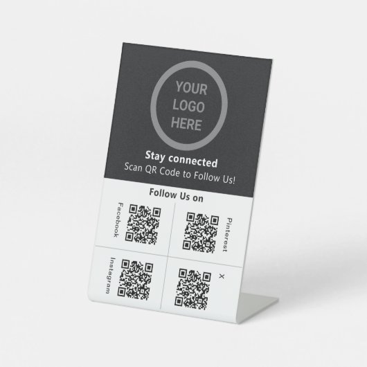 Benutzerdefiniertes Logo Schwarz/Weiß-Anzeige für Sockelschild (Vorderseite)