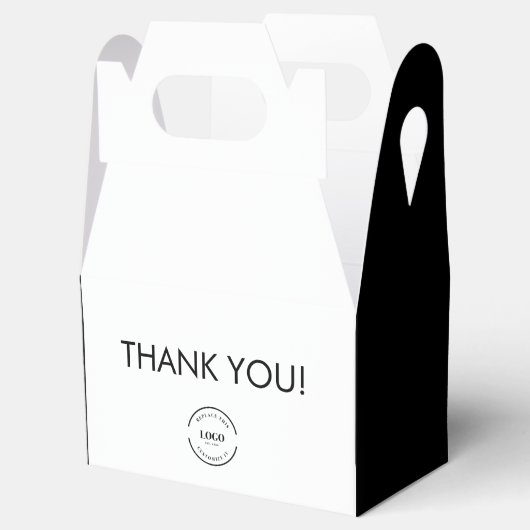 Benutzerdefiniertes Logo Schwarz-weiß Vielen Dank Geschenkschachtel (Geöffnet)