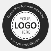 Benutzerdefiniertes Logo / schwarze schwarze, rund Runder Aufkleber (Vorderseite)