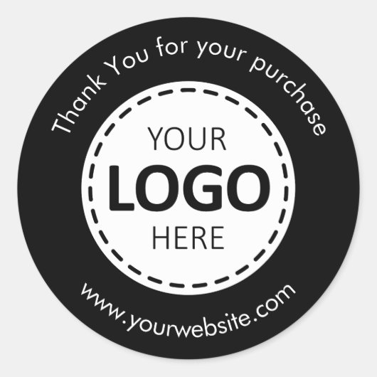 Benutzerdefiniertes Logo / schwarze schwarze, rund Runder Aufkleber (Vorderseite)