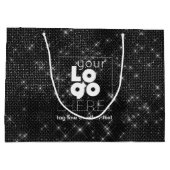 Benutzerdefiniertes Logo Schwarze Sparkle XL-Papie Große Geschenktüte (Rückseite)