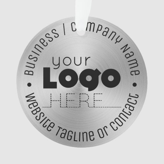 Benutzerdefiniertes Logo - Silber-Akryllische Weih Ornament (Vorderseite)