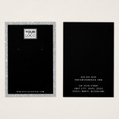 Benutzerdefiniertes Logo silber Glitzer Ohrausweis (Vorne & Hinten)